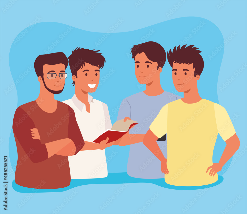 Fototapeta premium friends people reading book