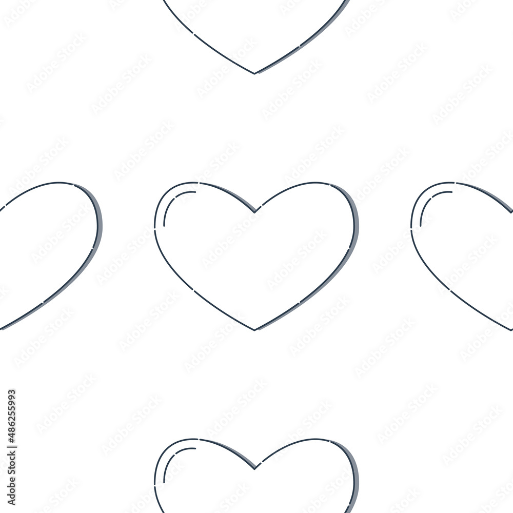 Line art seamless pattern in the form of a heart on white background. Romance graphic texture. Holiday celebration concept. Decorative print. Geometric bright wallpaper. Black contour line Line art seamless pattern in the form of a heart on white background. Romance graphic texture. Holiday celebration concept. Decorative print. Geometric bright wallpaper. Black contour line