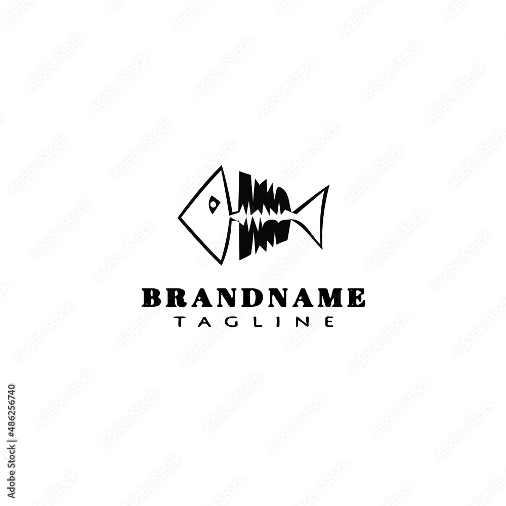 fish bone logo cartoon icon design template black isolated vector illustration fish bone logo cartoon icon design template black isolated vector illustration