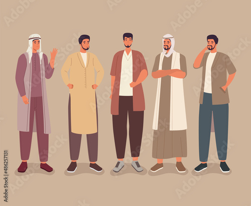 group of muslim men