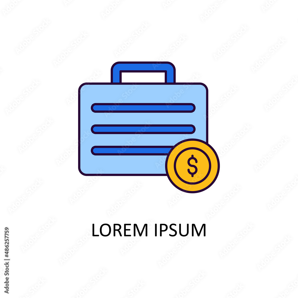 Briefcase Vector Filled Outline Icon Design illustration. Banking and Payment Symbol on White background EPS 10 File