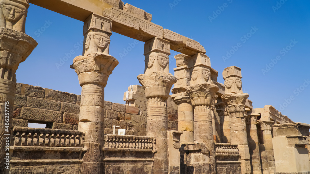 Philae Temple Complex. Temple Of Isis. Philae, Agilkia Island, Aswan, Egypt