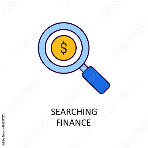 Searching Finance Vector Filled Outline Icon Design illustration. Banking and Payment Symbol on White background EPS 10 File