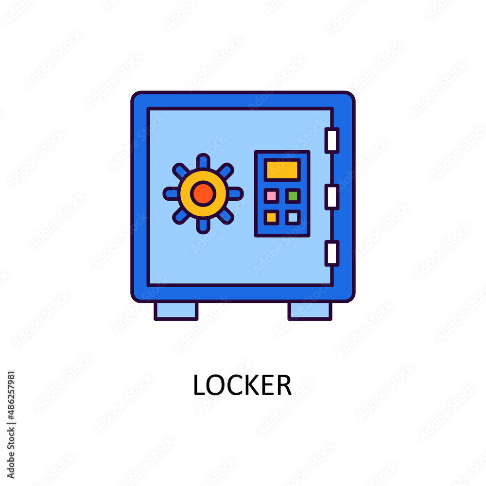 Locker Vector Filled Outline Icon Design illustration. Banking and Payment Symbol on White background EPS 10 File