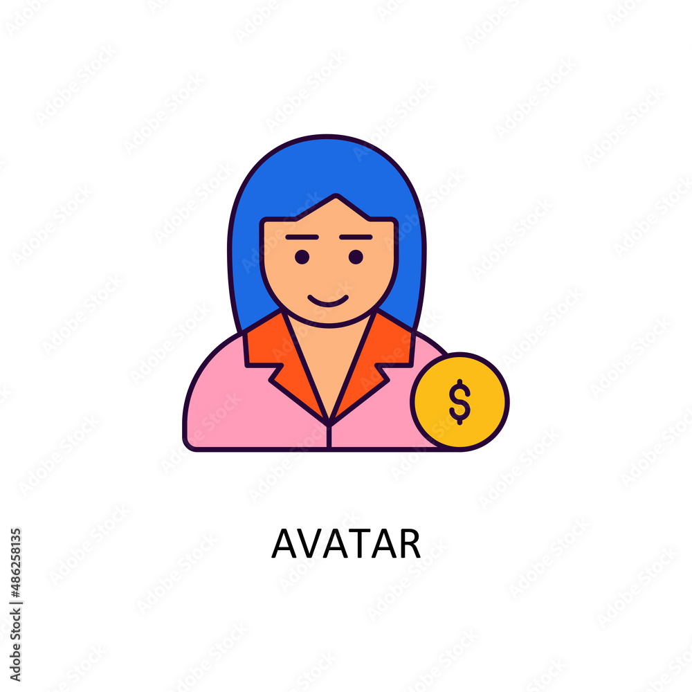 Avatar Vector Filled Outline Icon Design illustration. Banking and Payment Symbol on White background EPS 10 File Avatar Vector Filled Outline Icon Design illustration. Banking and Payment Symbol on White background EPS 10 File