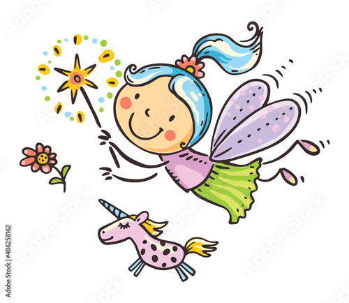 Child in costume of fairytale character like fairy