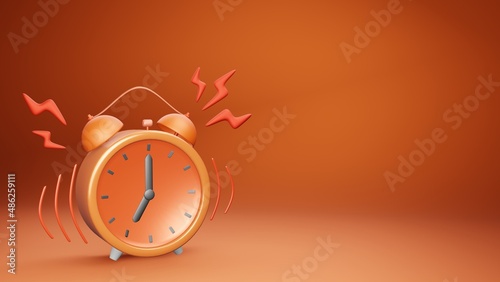 orange alarm clock ring background