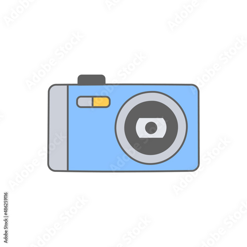 Pocket camera, Compact camera icon in color icon, isolated on white background 