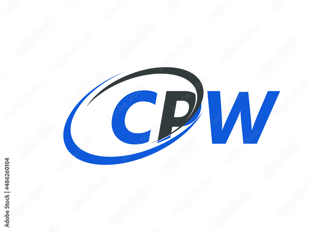 CPW letter creative modern elegant swoosh logo design CPW letter creative modern elegant swoosh logo design
