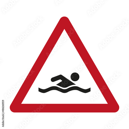 Bathing. Bathing is prohibited. Vector image. Swimming.