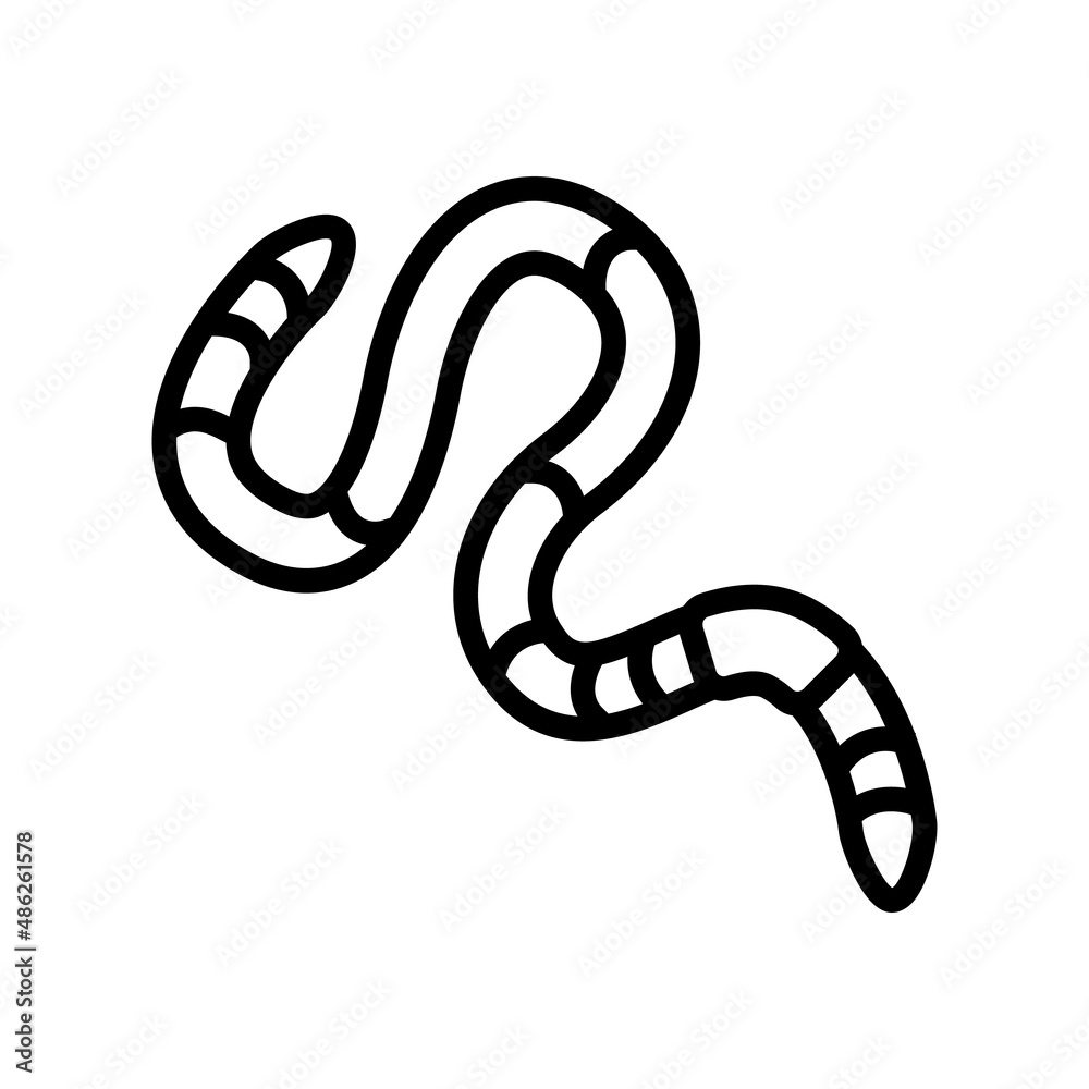 worm insect line icon vector. worm insect sign. isolated contour symbol black illustration worm insect line icon vector. worm insect sign. isolated contour symbol black illustration