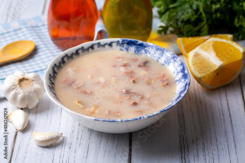 Obraz na plátně Traditional delicious Turkish food, Turkish traditional tripe soup; iskembe corb