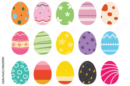 Set of colorful Easter Eggs