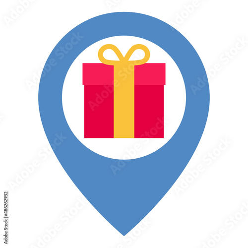 Courier Location - Flat color icon.