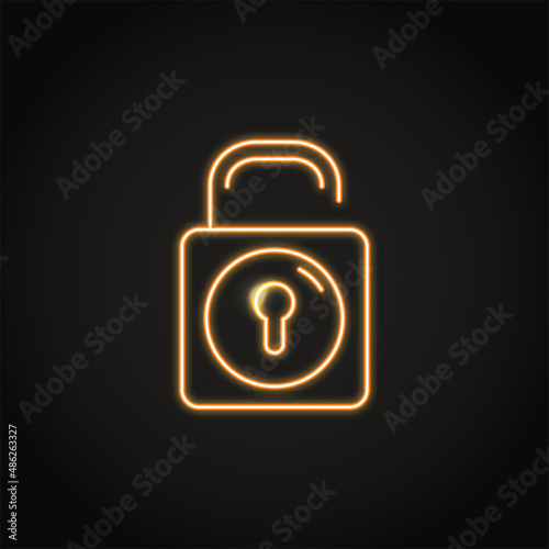 Neon security token icon in line style