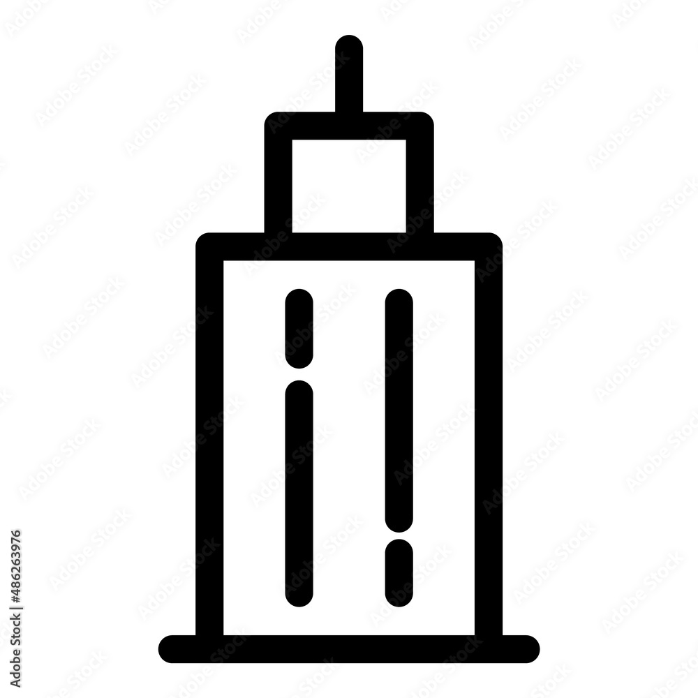 Skyscraper Flat Icon Isolated On White Background Skyscraper Flat Icon Isolated On White Background