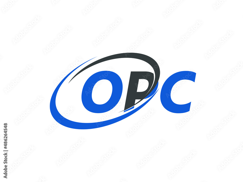 OPC letter creative modern elegant swoosh logo design OPC letter creative modern elegant swoosh logo design