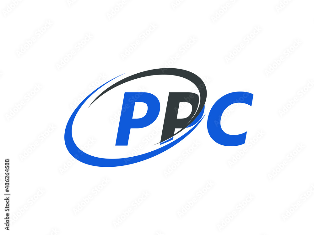 PPC letter creative modern elegant swoosh logo design PPC letter creative modern elegant swoosh logo design