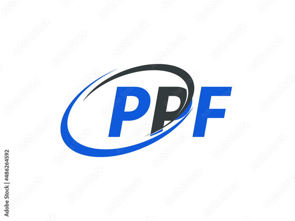 PPF letter creative modern elegant swoosh logo design PPF letter creative modern elegant swoosh logo design