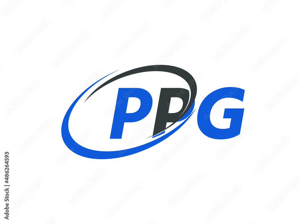 PPG letter creative modern elegant swoosh logo design PPG letter creative modern elegant swoosh logo design