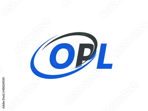 OPL letter creative modern elegant swoosh logo design