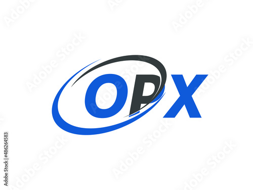 OPX letter creative modern elegant swoosh logo design photo