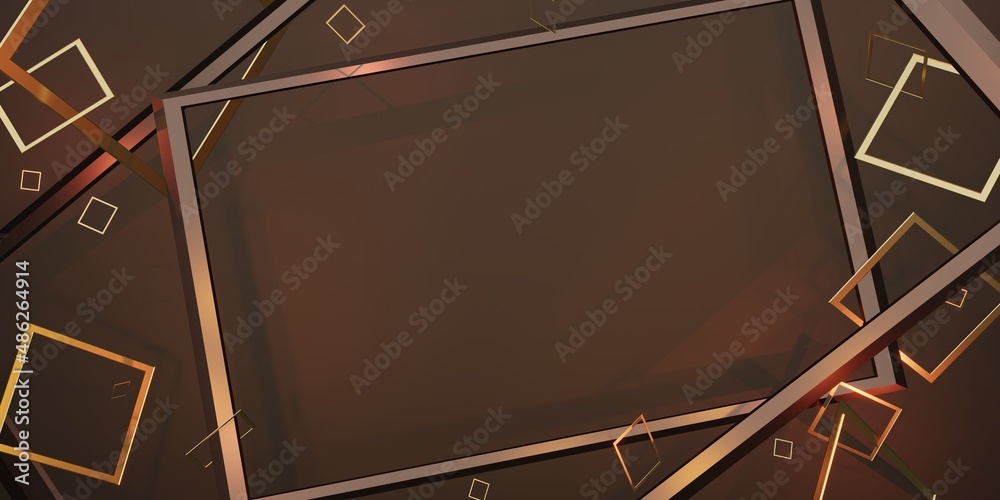 Text frames and display frames surrounded by reflective square frames 3D illustration Text frames and display frames surrounded by reflective square frames 3D illustration