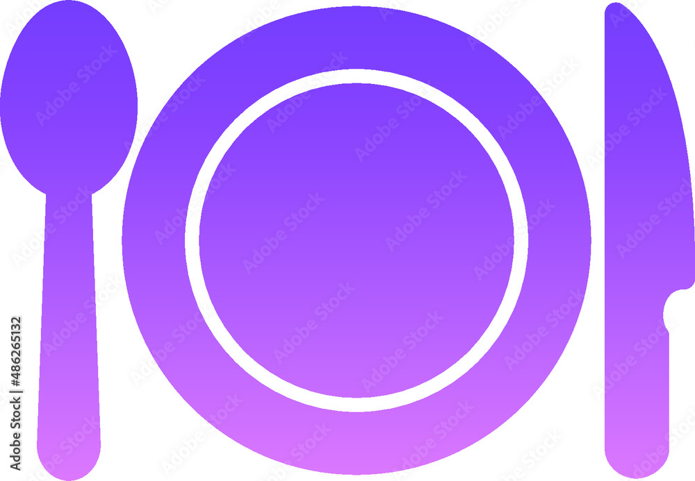 Plate with fork and knife Glyph Gradient icon symbols pictograms design elements visual representations Plate with fork and knife Glyph Gradient icon symbols pictograms design elements visual representations