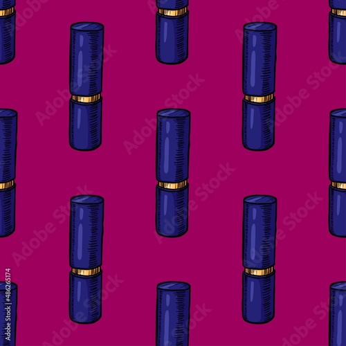 lipstick tube vector seamless pattern