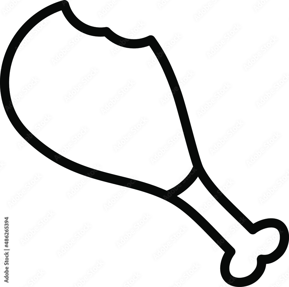 Chicken leg piece Line Icon Chicken leg piece Line Icon