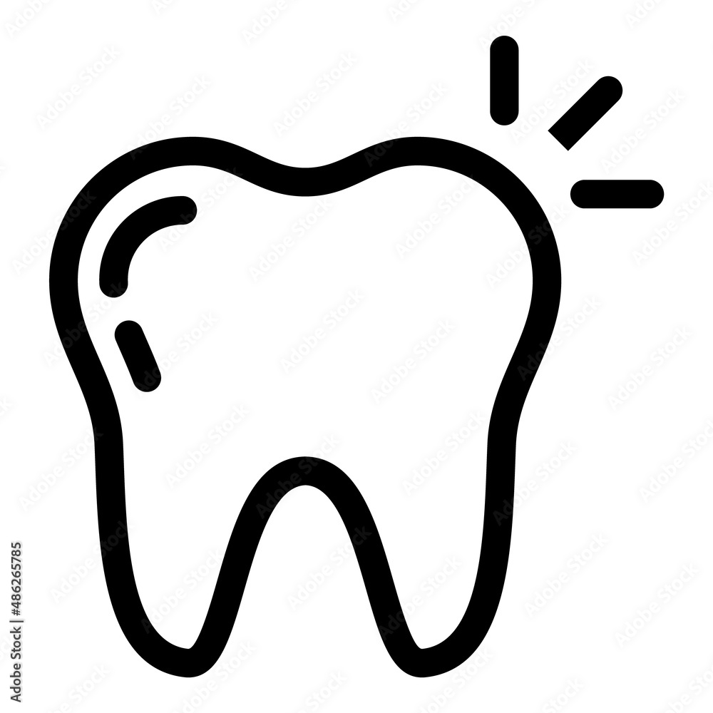 Obraz premium Tooth Flat Icon Isolated On White Background