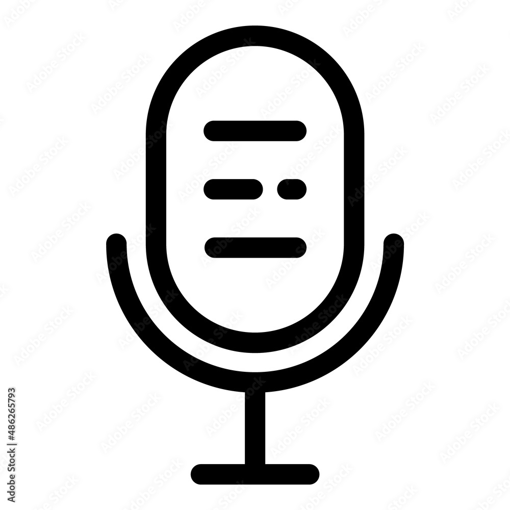 Microphone Flat Icon Isolated On White Background Microphone Flat Icon Isolated On White Background