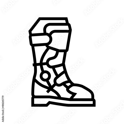 boot motorcycle line icon vector. boot motorcycle sign. isolated contour symbol black illustration