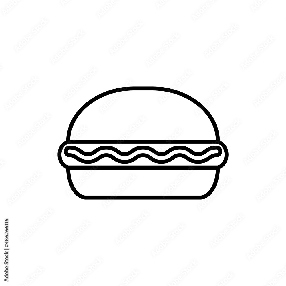 Burger line icon, vector outline logo isolated on white background Burger line icon, vector outline logo isolated on white background