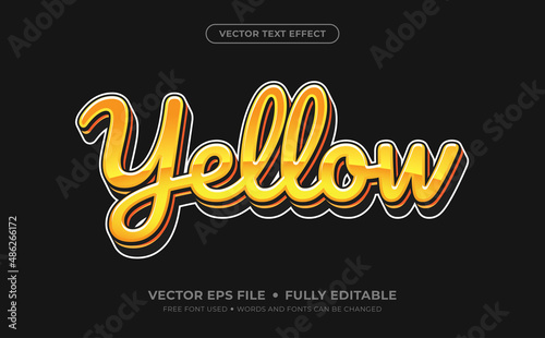 Yellow Editable Vector Text Effect.