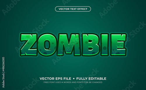 Zombie Cartoon Editable Vector Text Effect.