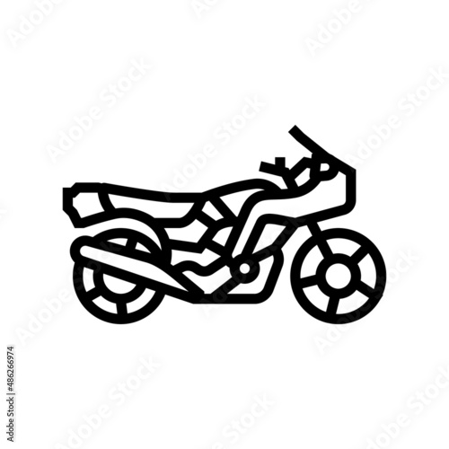 vintage motorcycle line icon vector. vintage motorcycle sign. isolated contour symbol black illustration