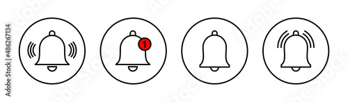 Bell Icons set. Notification sign and symbol for web site design