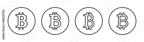 Bitcoin icons set. bitcoin sign and symbol. payment symbol. cryptocurrency logo