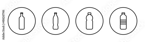 Bottle icons set. bottle sign and symbol