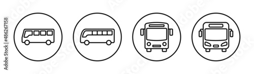 Bus icons set. bus sign and symbol