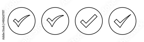 Check mark icons set. Tick mark sign and symbol