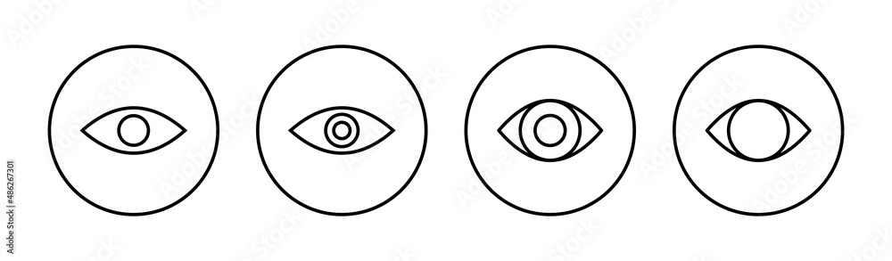 Eye icons set. Eye sign and symbol. Look and Vision icon. Eye icons set. Eye sign and symbol. Look and Vision icon.