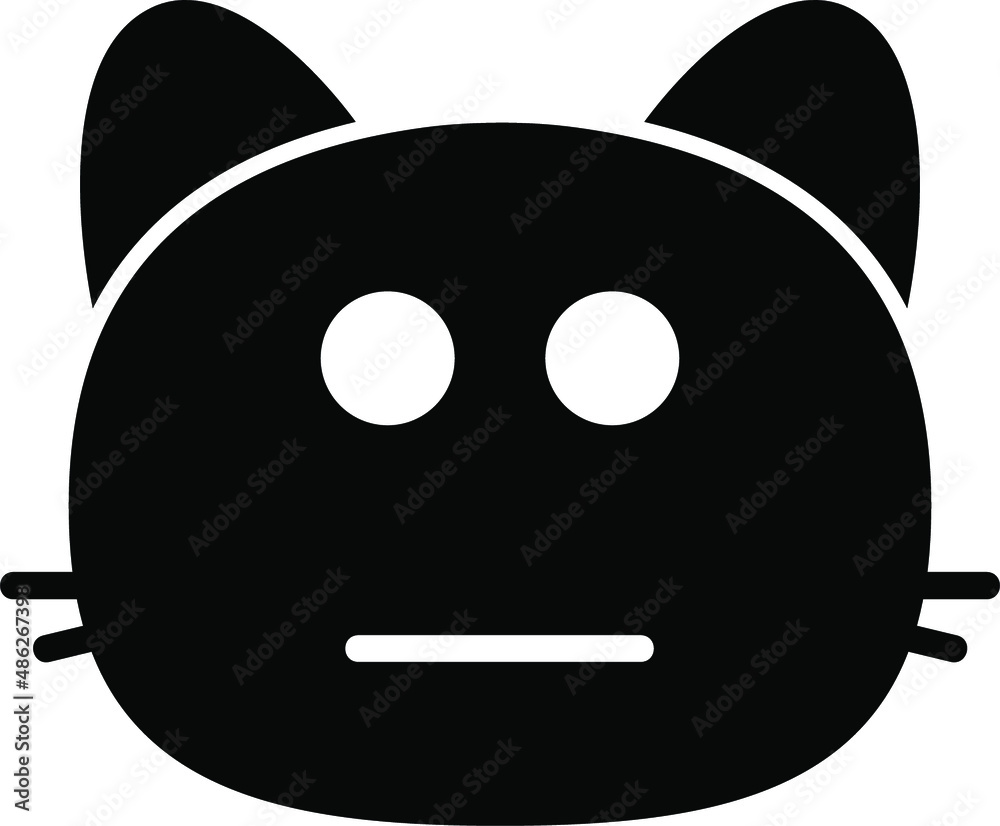 Fototapeta premium cat flat mouth Glyph Icon
