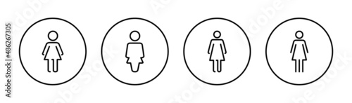 Female icons set. woman sign and symbol