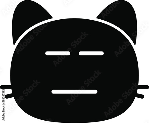 cat expressionless Glyph Icon