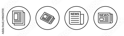 Newspaper icons set. news paper sign and symbolign
