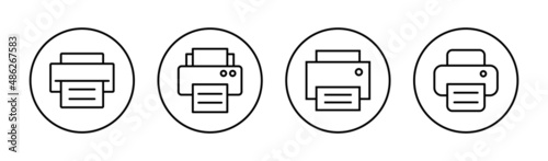 Print icons set. printer sign and symbol