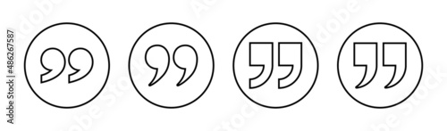 Quote icons set. Quotation mark sign and symbol