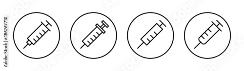 Syringe icons set. injection sign and symbol.vaccine icon